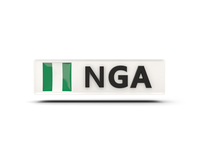 Rectangular icon with ISO code. Download flag icon of Nigeria at PNG format