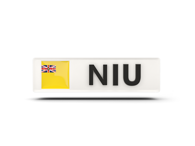 Прямоугольная иконка с кодом ISO. Скачать флаг. Ниуэ