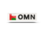 Oman. Rectangular icon with ISO code. Download icon.