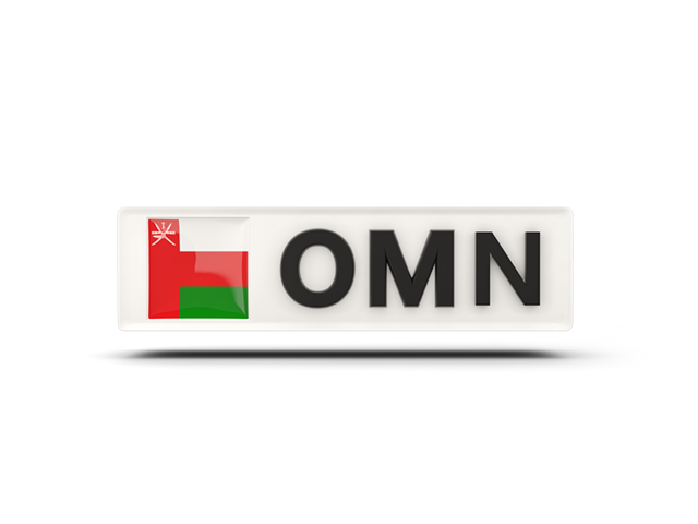 Rectangular icon with ISO code. Download flag icon of Oman at PNG format