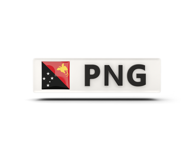 Прямоугольная иконка с кодом ISO. Скачать флаг. Папуа — Новая Гвинея