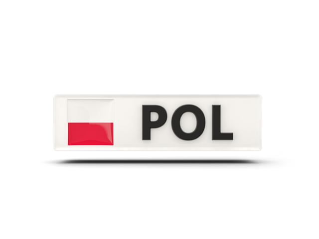 Rectangular icon with ISO code. Download flag icon of Poland at PNG format