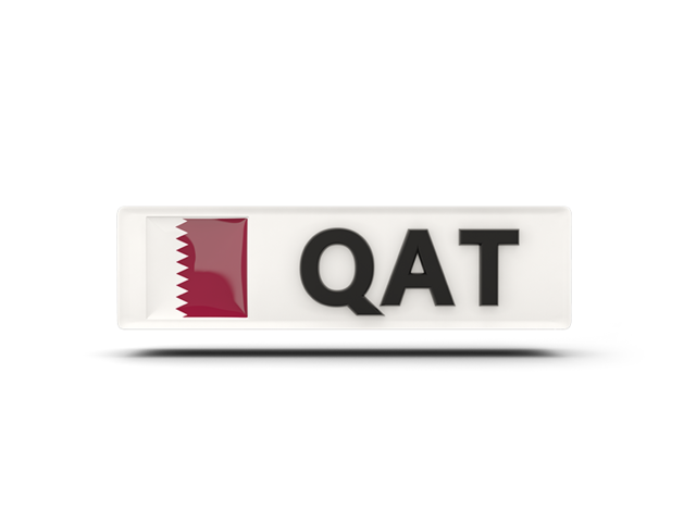 Rectangular icon with ISO code. Download flag icon of Qatar at PNG format