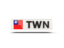 Taiwan. Rectangular icon with ISO code. Download icon.