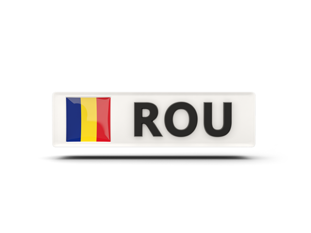 Прямоугольная иконка с кодом ISO. Скачать флаг. Румыния