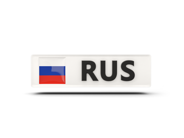 Rectangular icon with ISO code. Download flag icon of Russia at PNG format