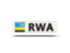 Rwanda. Rectangular icon with ISO code. Download icon.