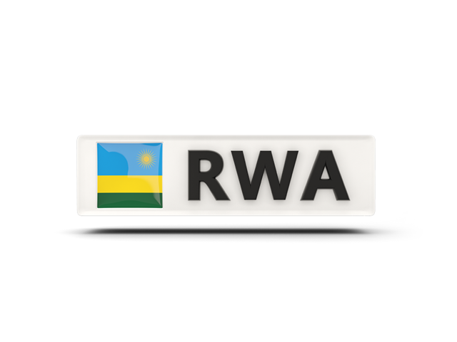 Rectangular icon with ISO code. Download flag icon of Rwanda at PNG format