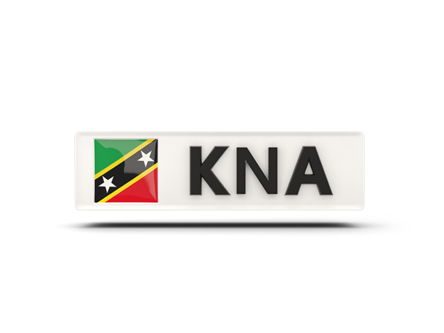 Rectangular icon with ISO code. Download flag icon of Saint Kitts and Nevis at PNG format