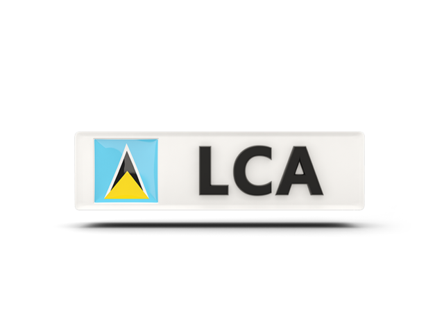 Rectangular icon with ISO code. Download flag icon of Saint Lucia at PNG format