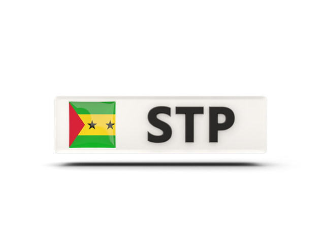 Rectangular icon with ISO code. Download flag icon of Sao Tome and Principe at PNG format