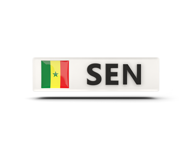 Rectangular icon with ISO code. Download flag icon of Senegal at PNG format