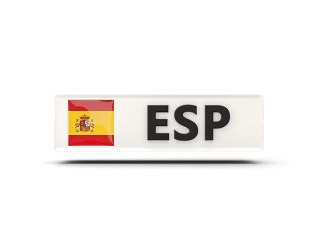 Rectangular icon with ISO code. Download flag icon of Spain at PNG format
