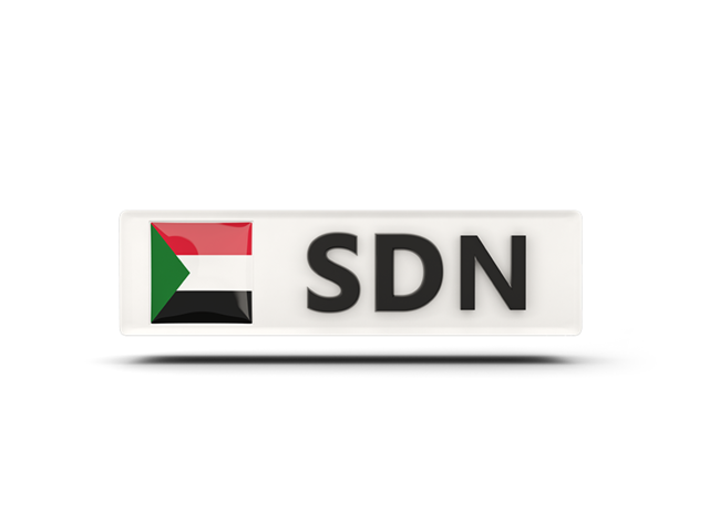 Rectangular icon with ISO code. Download flag icon of Sudan at PNG format