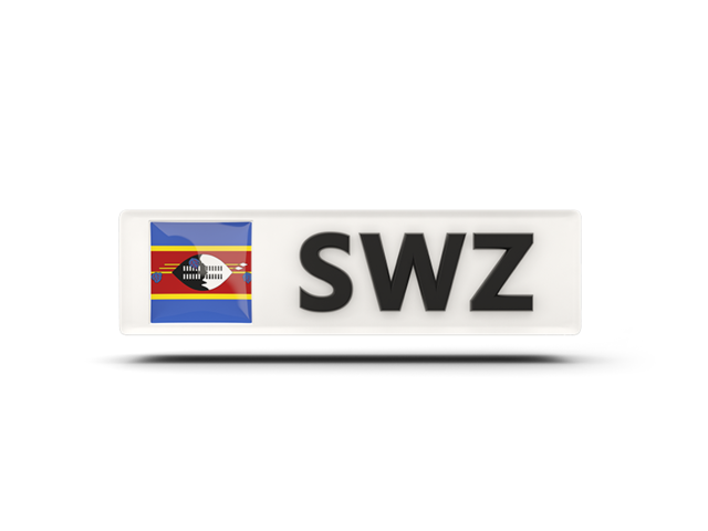 Rectangular icon with ISO code. Download flag icon of Swaziland at PNG format