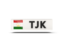 Tajikistan. Rectangular icon with ISO code. Download icon.