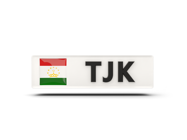 Rectangular icon with ISO code. Download flag icon of Tajikistan at PNG format