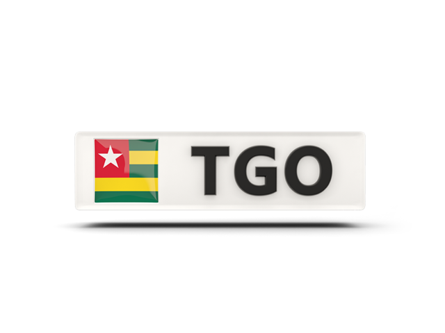 Rectangular icon with ISO code. Download flag icon of Togo at PNG format