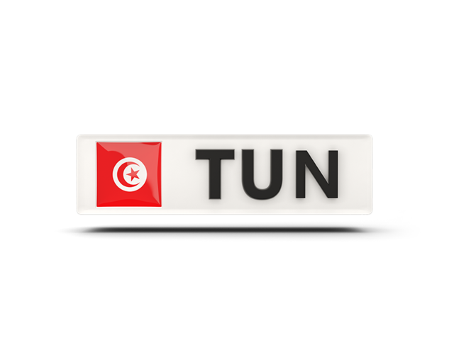 Прямоугольная иконка с кодом ISO. Скачать флаг. Тунис