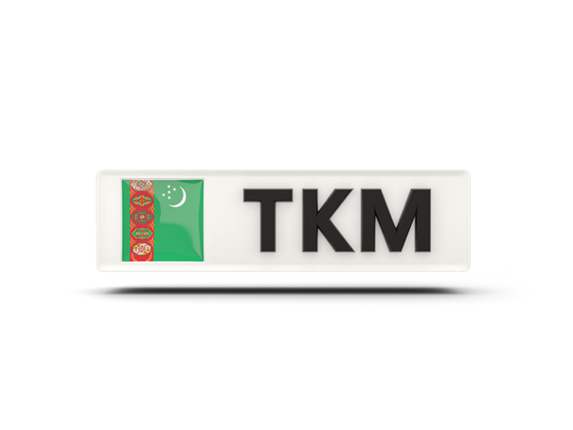 Rectangular icon with ISO code. Download flag icon of Turkmenistan at PNG format