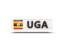 Uganda. Rectangular icon with ISO code. Download icon.