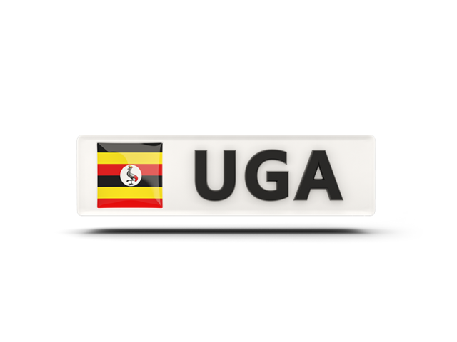 Rectangular icon with ISO code. Download flag icon of Uganda at PNG format