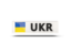 Ukraine. Rectangular icon with ISO code. Download icon.