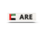 United Arab Emirates. Rectangular icon with ISO code. Download icon.