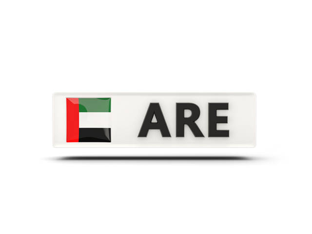 Прямоугольная иконка с кодом ISO. Скачать флаг. Объединённые Арабские Эмираты