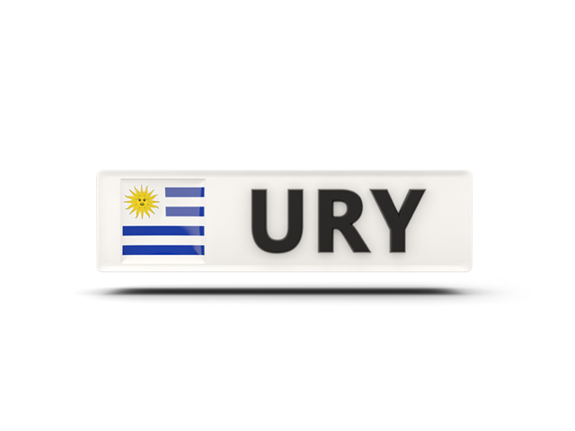 Rectangular icon with ISO code. Download flag icon of Uruguay at PNG format