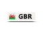 Wales. Rectangular icon with ISO code. Download icon.