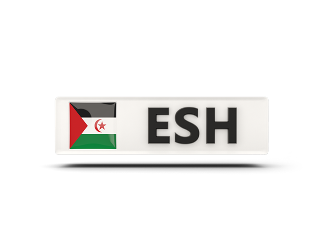 Rectangular icon with ISO code. Download flag icon of Western Sahara at PNG format