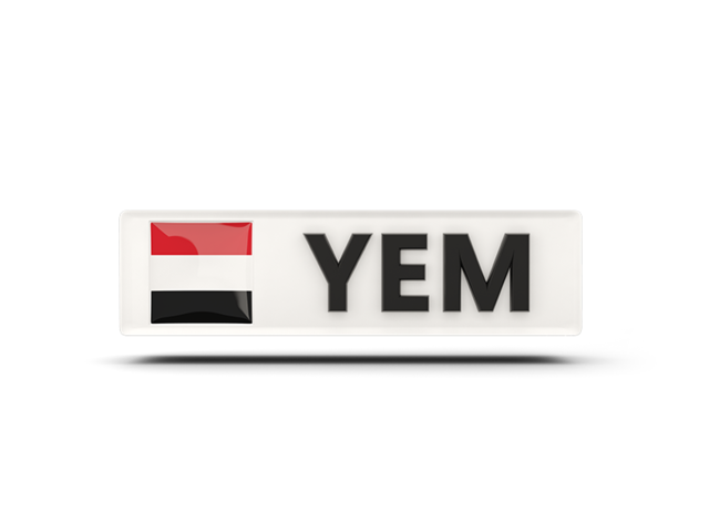 Прямоугольная иконка с кодом ISO. Скачать флаг. Йемен