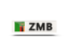 Zambia. Rectangular icon with ISO code. Download icon.