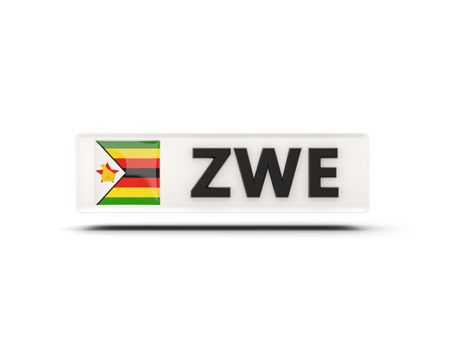 Rectangular icon with ISO code. Download flag icon of Zimbabwe at PNG format