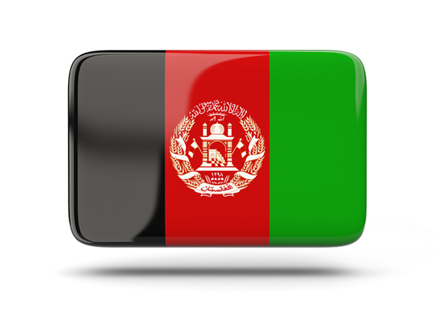 Rectangular icon with shadow. Download flag icon of Afghanistan at PNG format