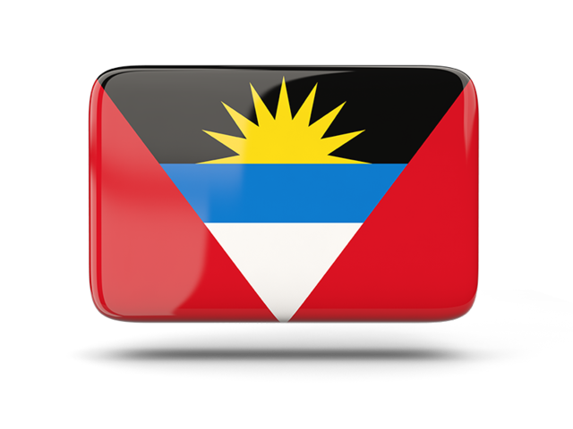 Rectangular icon with shadow. Download flag icon of Antigua and Barbuda at PNG format