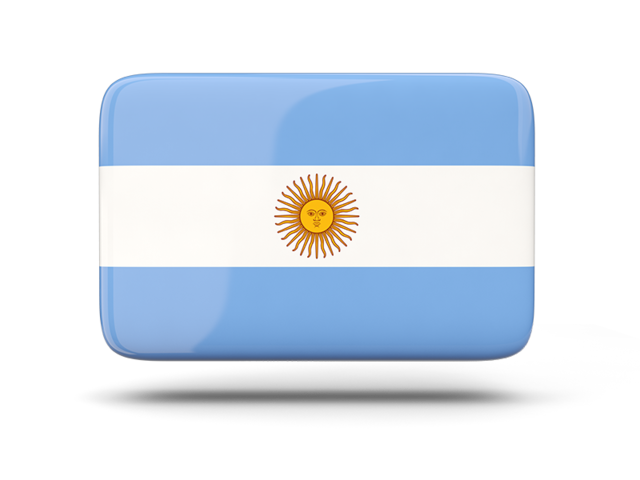Прямоугольная иконка с тенью. Скачать флаг. Аргентина