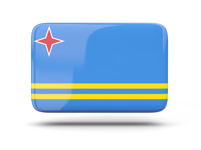 Rectangular icon with shadow. Download flag icon of Aruba at PNG format