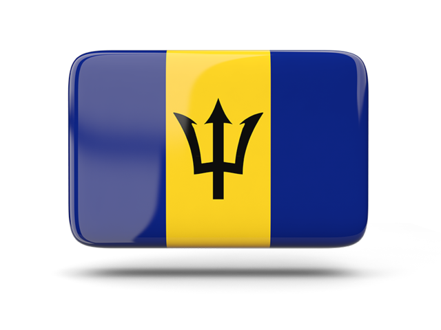 Rectangular icon with shadow. Download flag icon of Barbados at PNG format
