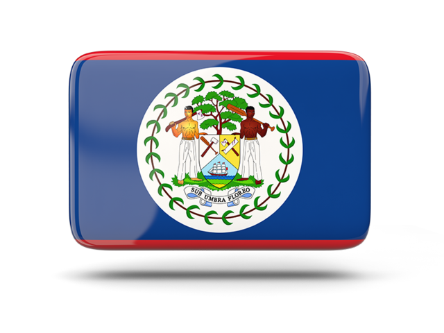 Rectangular icon with shadow. Download flag icon of Belize at PNG format