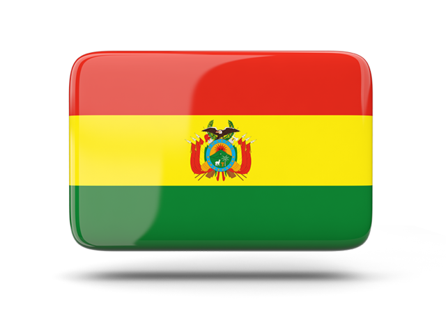 Прямоугольная иконка с тенью. Скачать флаг. Боливия