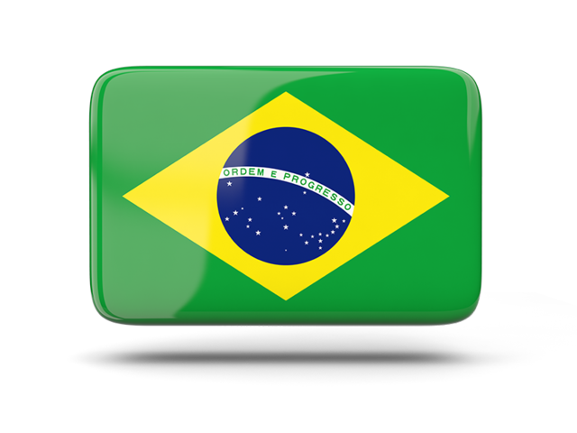 Прямоугольная иконка с тенью. Скачать флаг. Бразилия