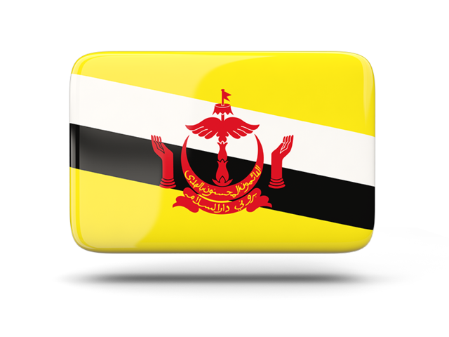 Rectangular icon with shadow. Download flag icon of Brunei at PNG format