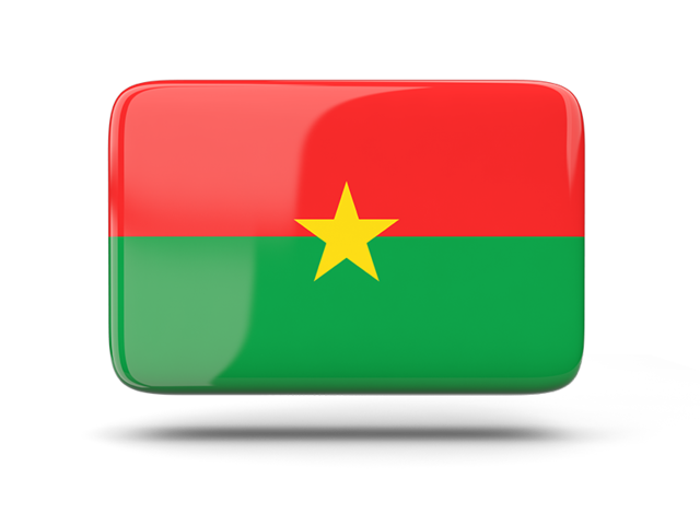 Rectangular icon with shadow. Download flag icon of Burkina Faso at PNG format