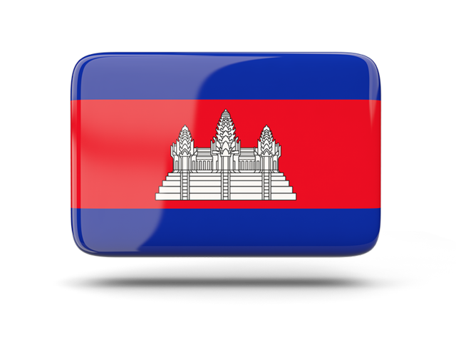 Rectangular icon with shadow. Download flag icon of Cambodia at PNG format