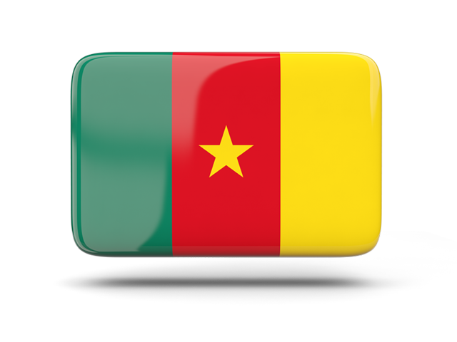 Rectangular icon with shadow. Download flag icon of Cameroon at PNG format
