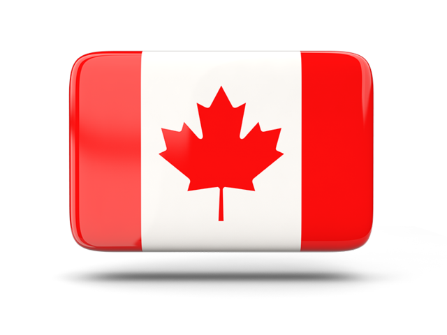 Rectangular icon with shadow. Download flag icon of Canada at PNG format