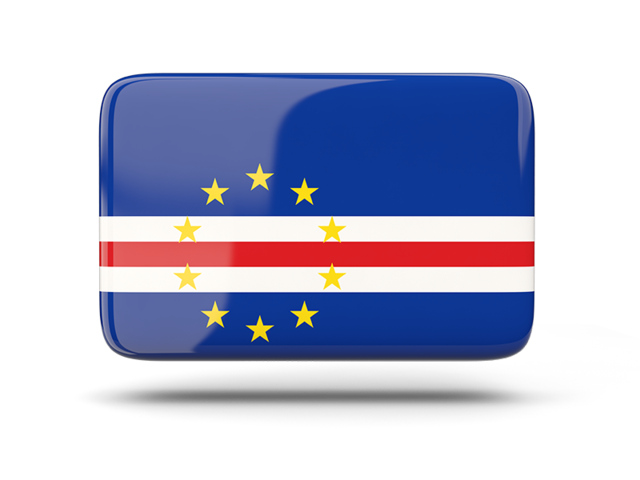 Rectangular icon with shadow. Download flag icon of Cape Verde at PNG format