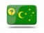 Cocos Islands. Rectangular icon with shadow. Download icon.